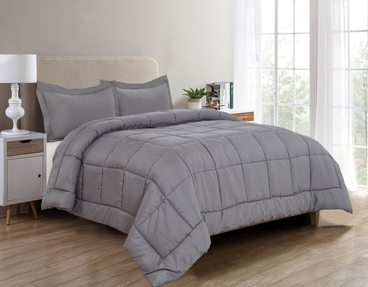 Mocassi Comforter Solid - Ultra Plush Down Alternative Double-Filled Comforter