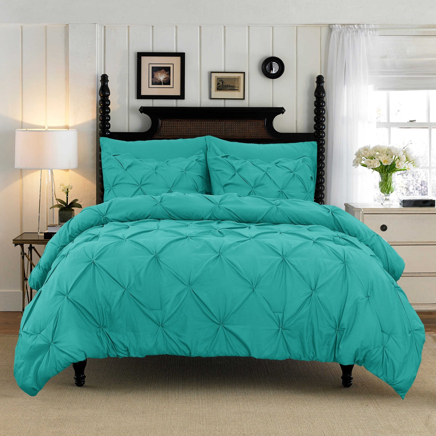 Mocassi 3-Piece Pintuck Duvet Cover 1500 Series Luxurious