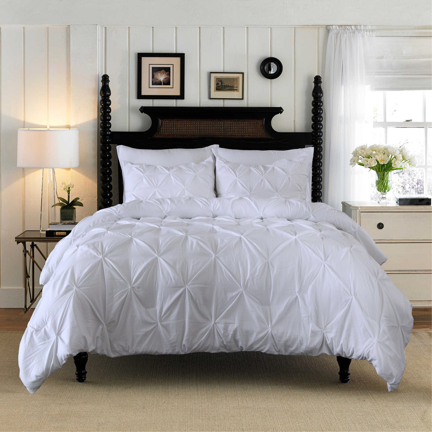 Mocassi 3-Piece Pintuck Duvet Cover 1500 Series Luxurious