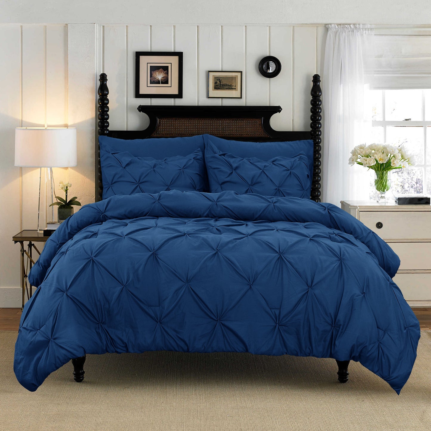 Mocassi 3-Piece Pintuck Duvet Cover 1500 Series Luxurious