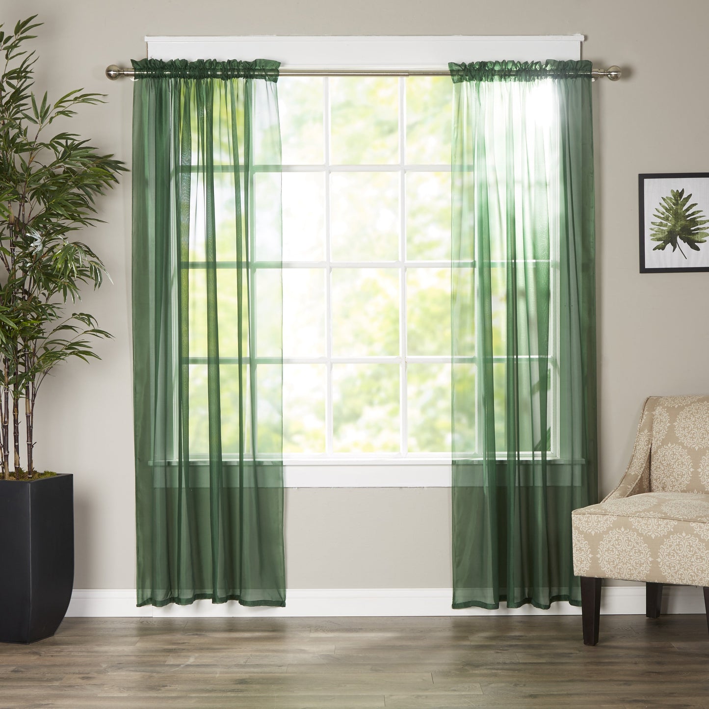 Mocassi Set of 2 Braxton Sheer Curtain Panels - 40" W x 84" L