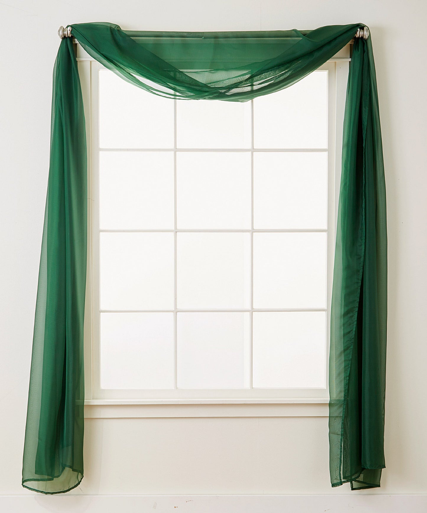 Mocassi Scarf Sheer Curtain Panel with 2 inch Rod Pocket (1 Piece) 55" width X 216" Length