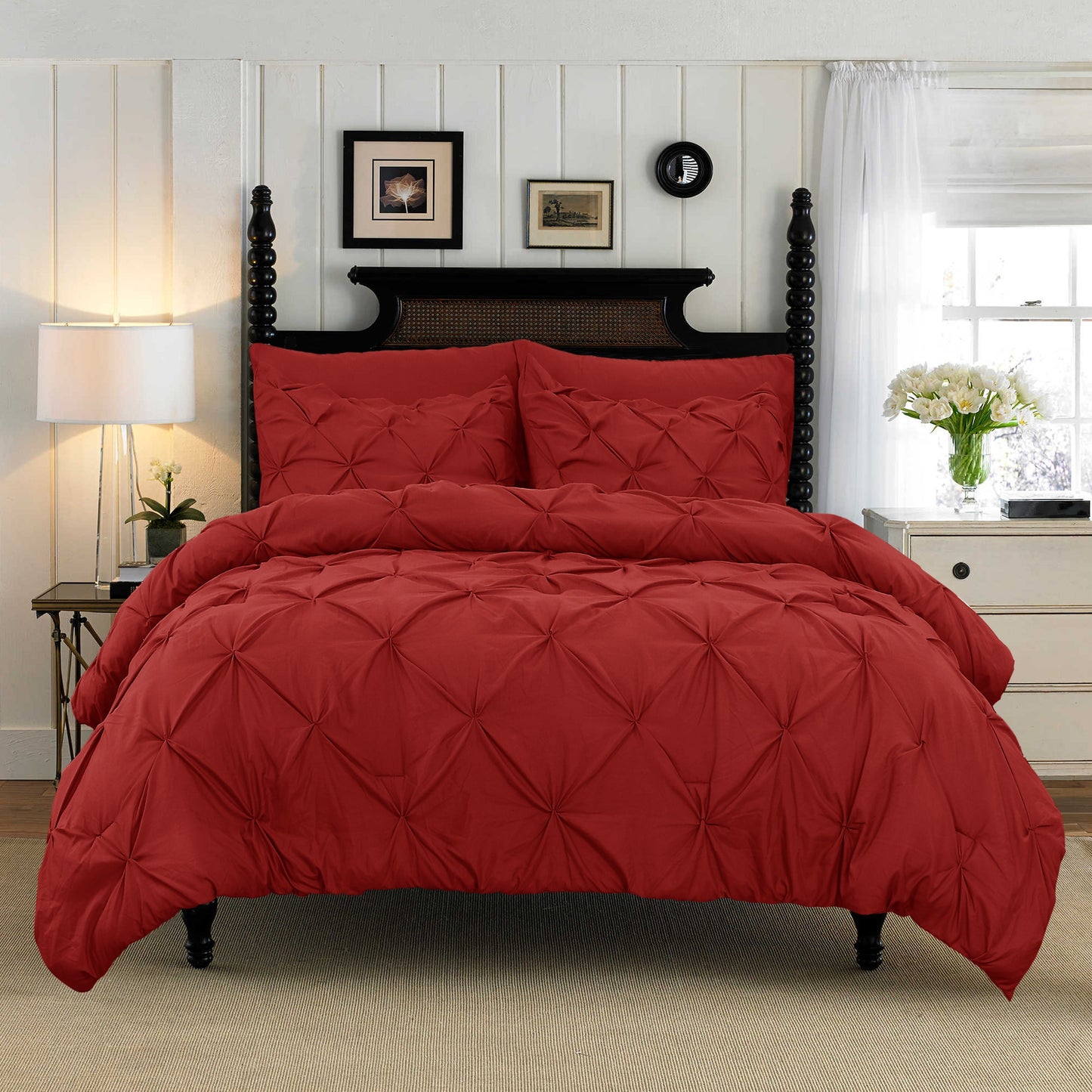 Mocassi 3-Piece Pintuck Duvet Cover 1500 Series Luxurious