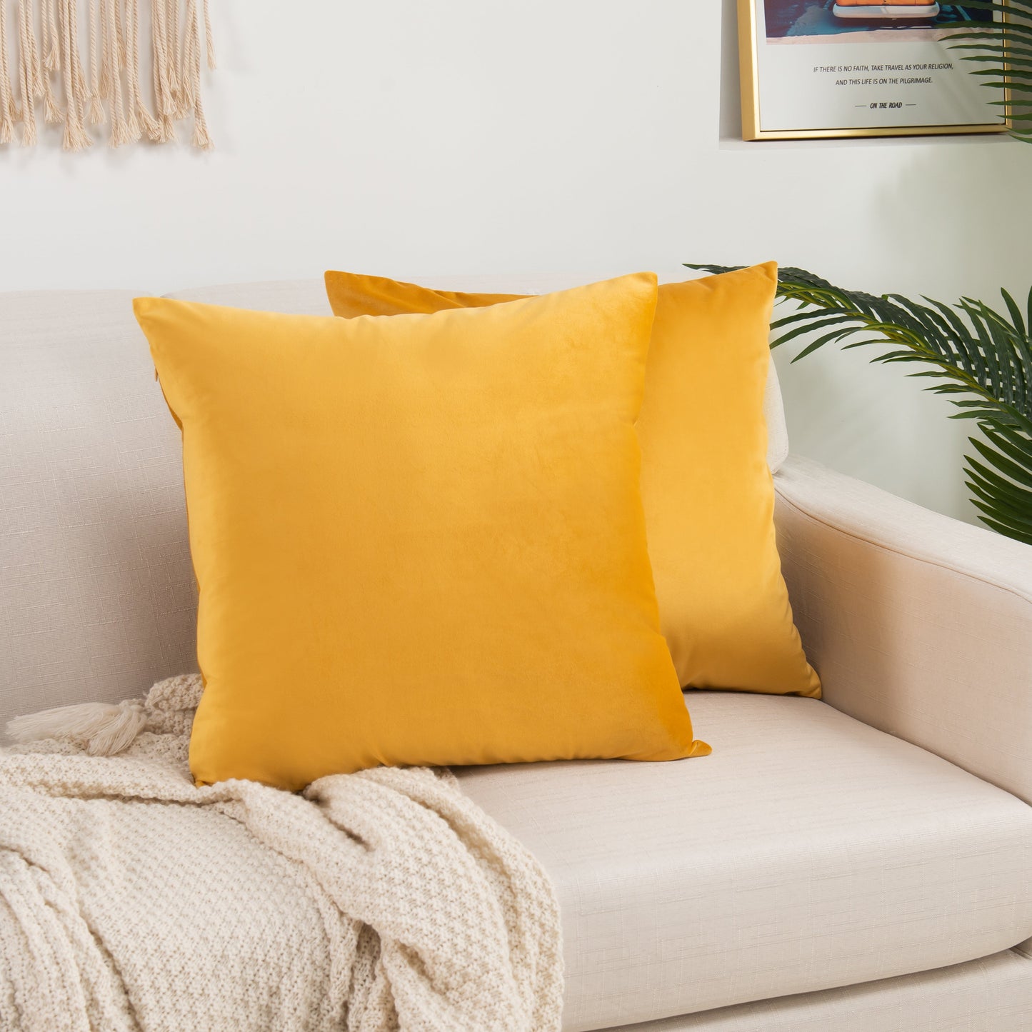 Mocassi 2 Piece Velvet Cushion Cover Solid - Pillow Covers