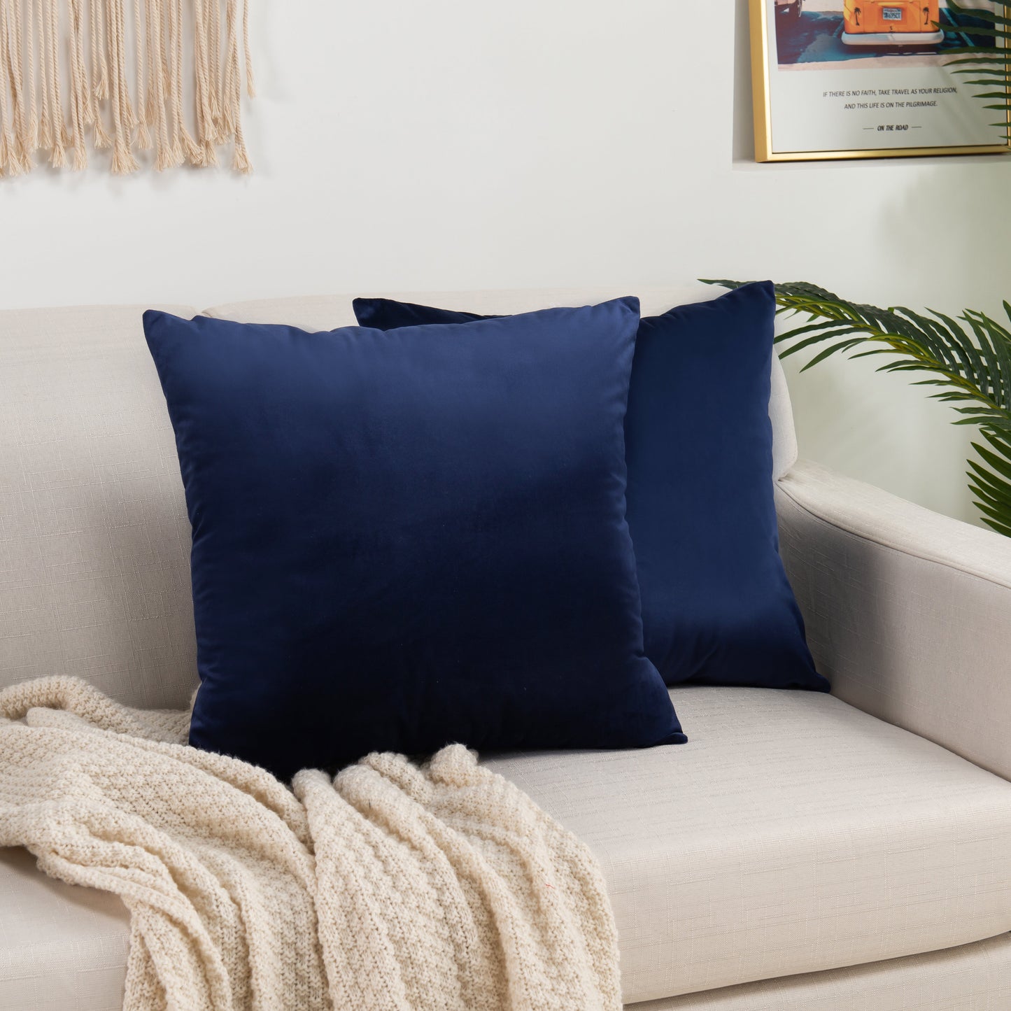 Mocassi 2 Piece Velvet Cushion Cover Solid - Pillow Covers