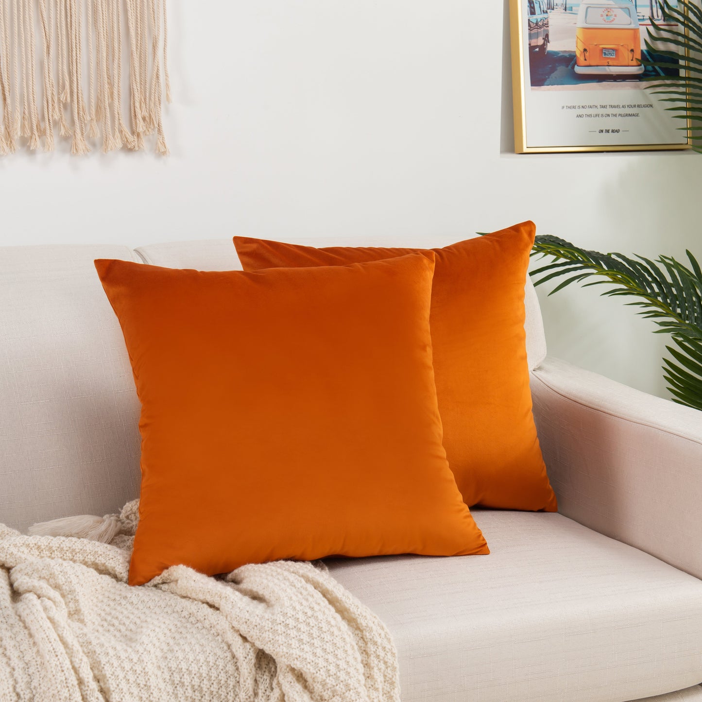 Mocassi 2 Piece Velvet Cushion Cover Solid - Pillow Covers