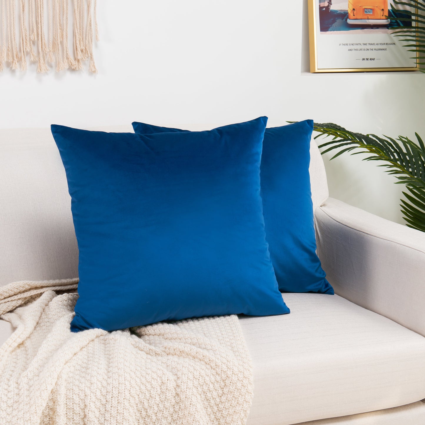 Mocassi 2 Piece Velvet Cushion Cover Solid - Pillow Covers