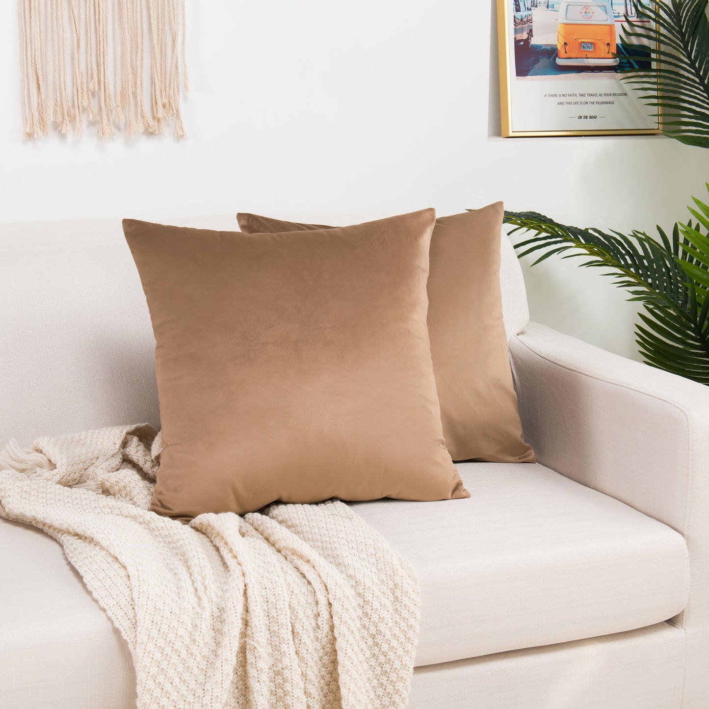 Mocassi 2 Piece Velvet Cushion Cover Solid - Pillow Covers