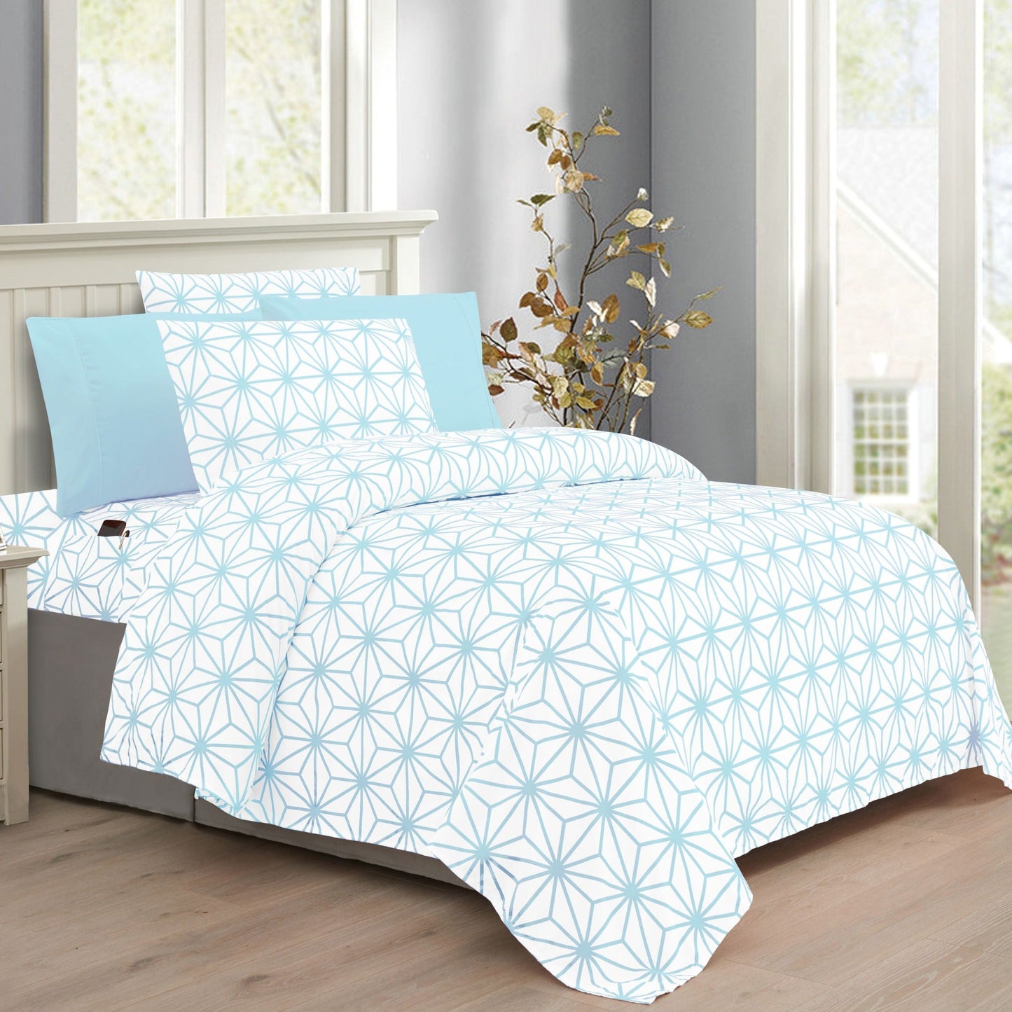Mocassi 6-Piece Cube Bed Sheet Set - Geometric Pattern - Soft as Hotel Premium Quality