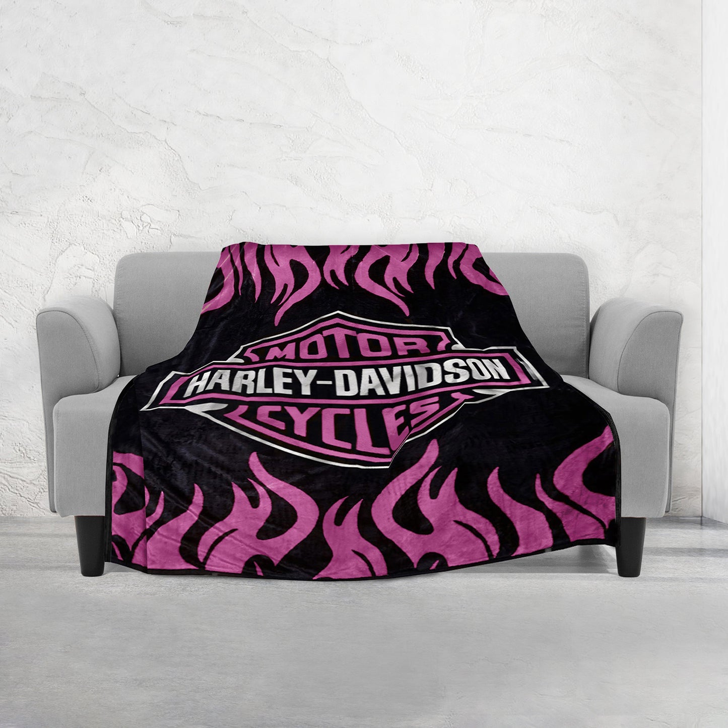Mocassi Harley Davidson Reversible Blanket Oversized Couch - Queen Blanket