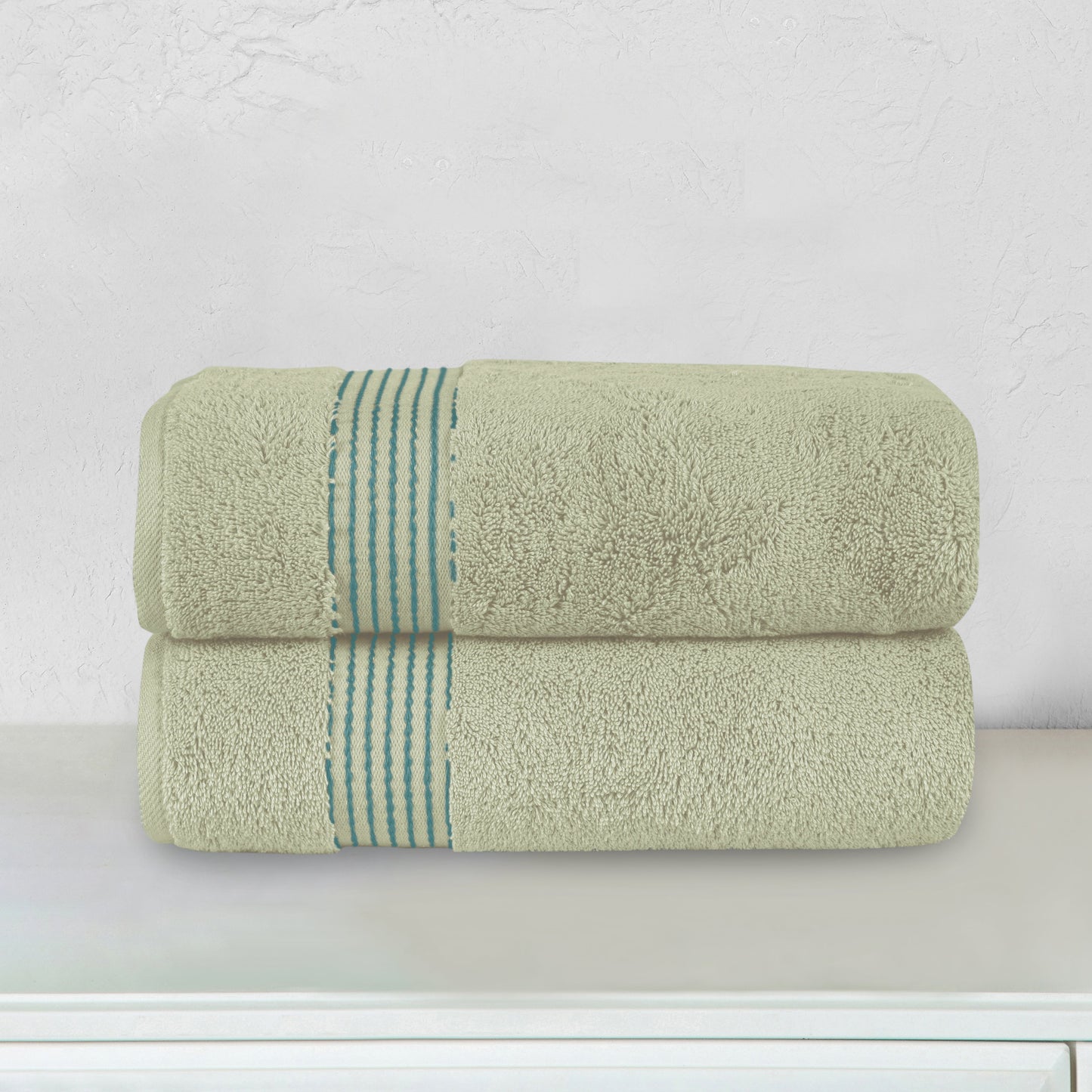 Mocassi 2 Pack Premium Turkish Cotton Bath Towel Set, 27 x 54 inch