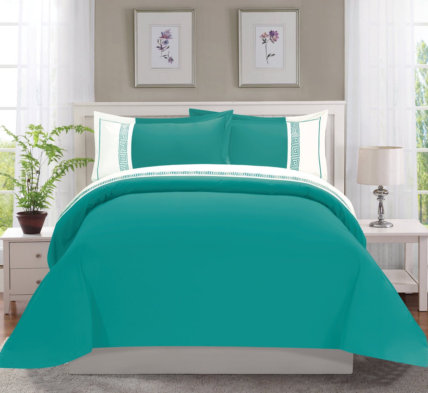 Mocassi 3-Piece Duvet Greek Cover Set - 1500 Series Egyptian Quality