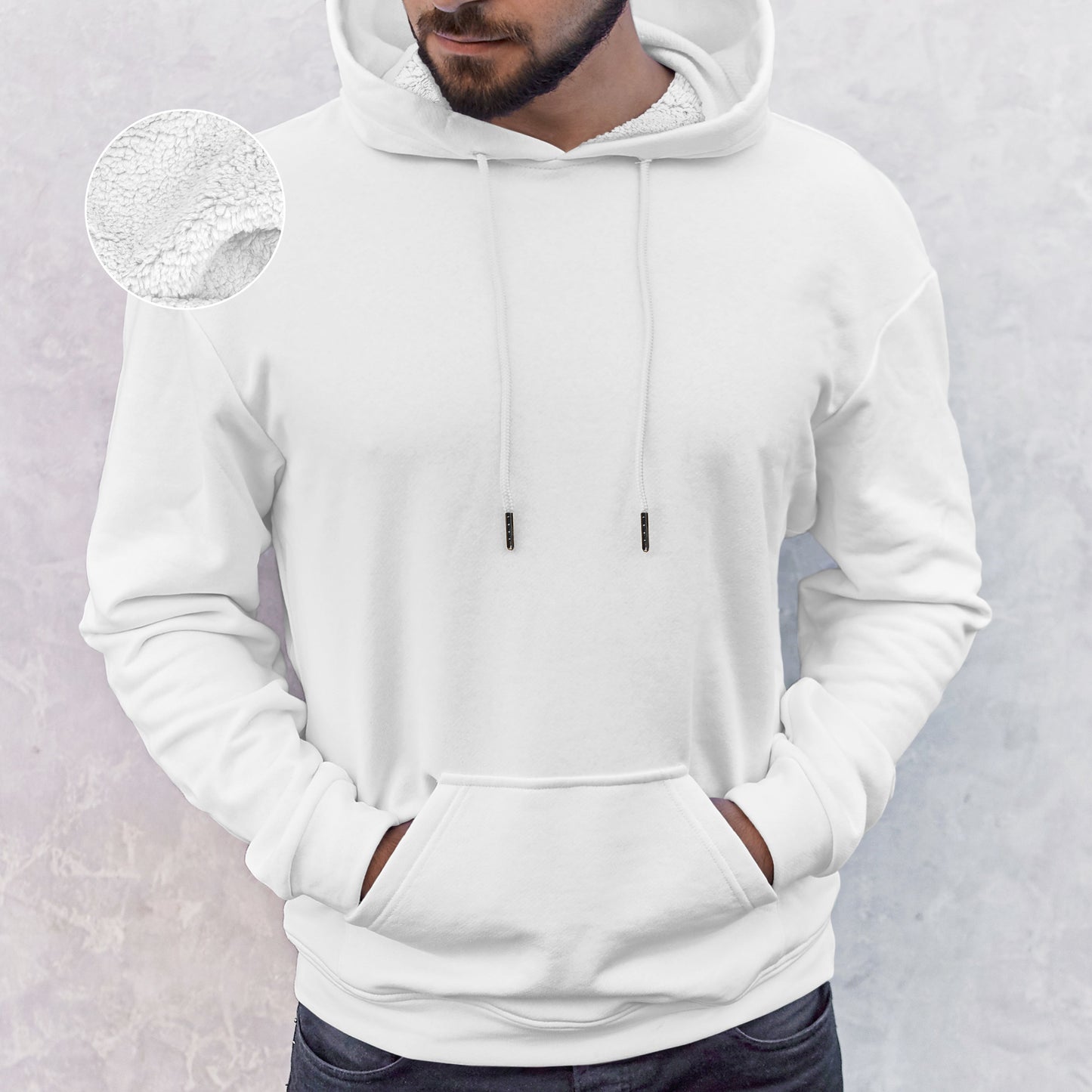 Mocassi Men Casual Sherpa-Lined Cotton Hoodie