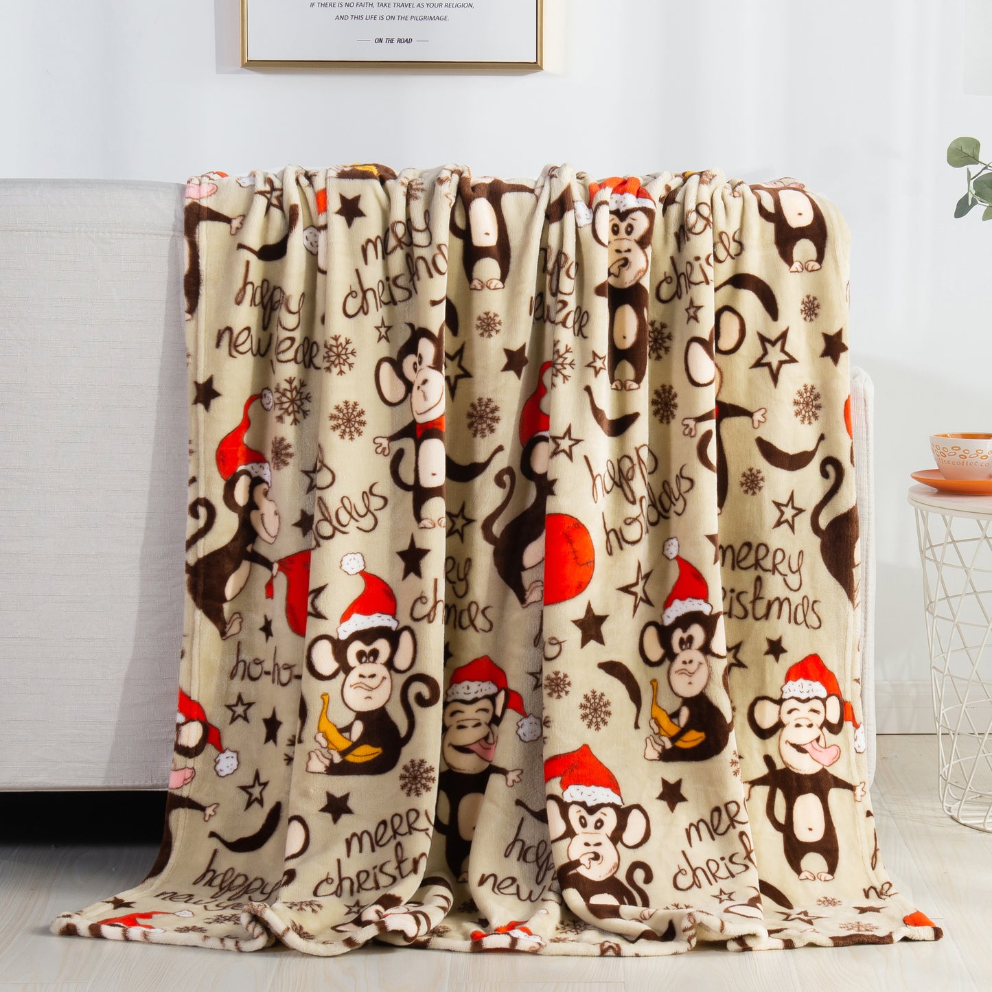 Mocassi Holiday Throw - Velvet Touch Printed Fleece 50 x 60inch.