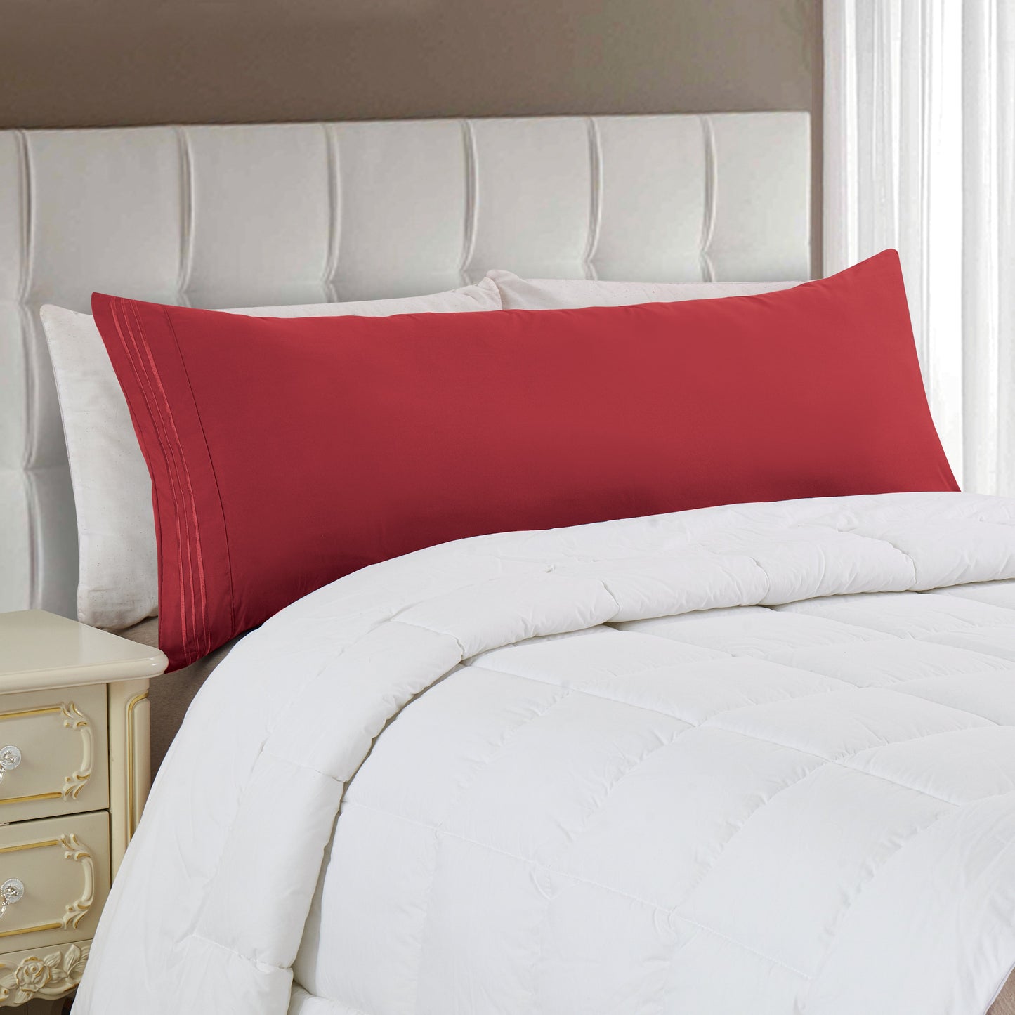 Mocassi 1500 Series 1-Piece Body Pillowcase with 3-Line Embroidery