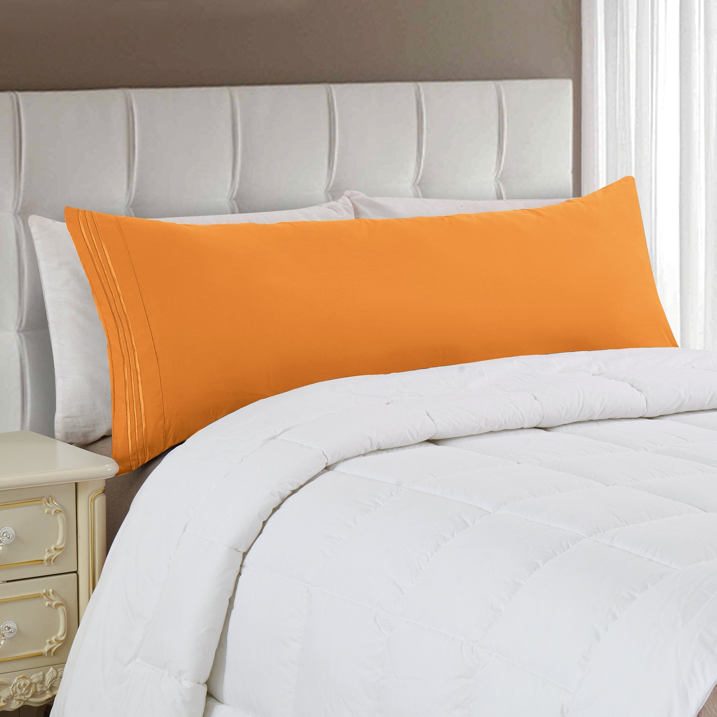 Mocassi 1500 Series 1-Piece Body Pillowcase with 3-Line Embroidery