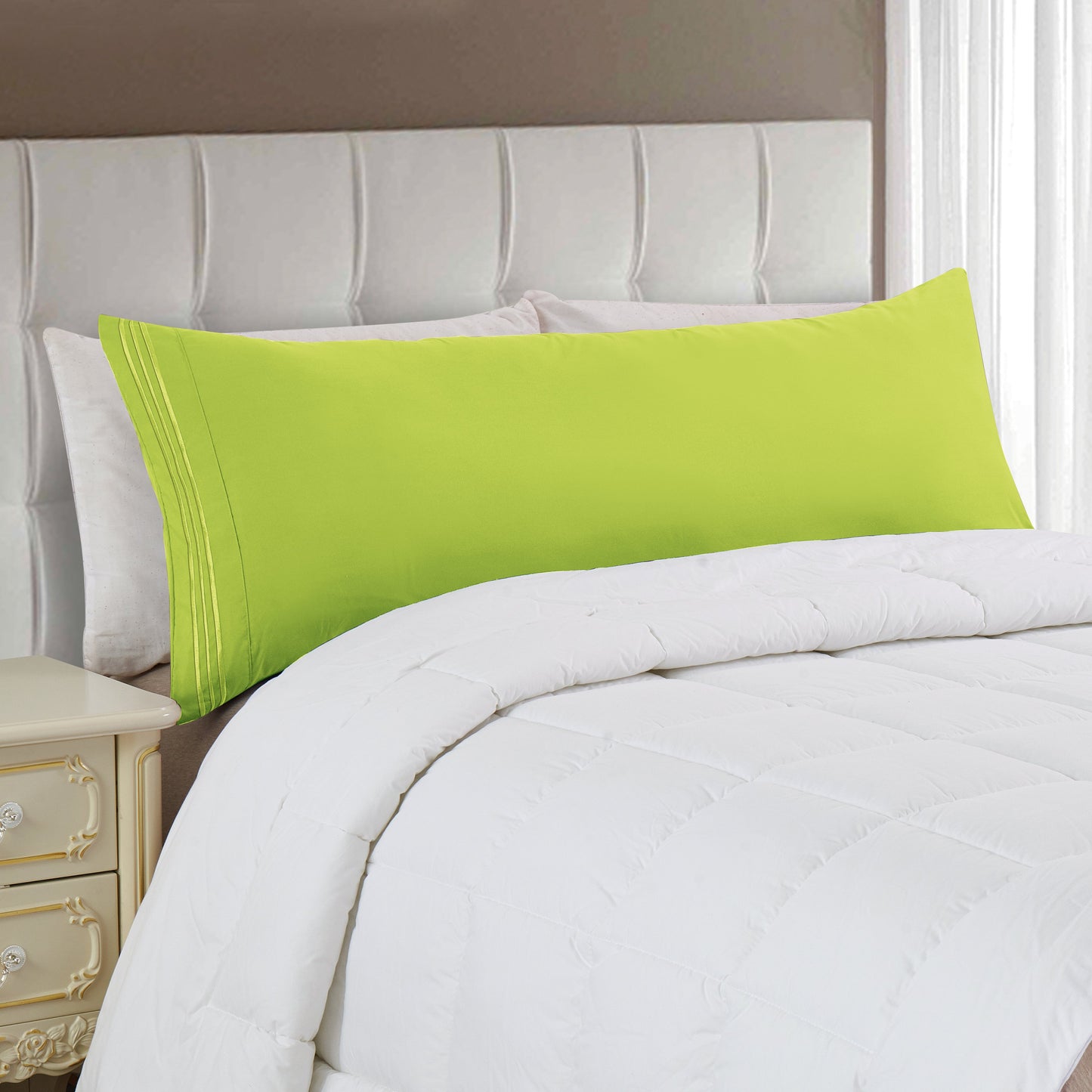 Mocassi 1500 Series 1-Piece Body Pillowcase with 3-Line Embroidery