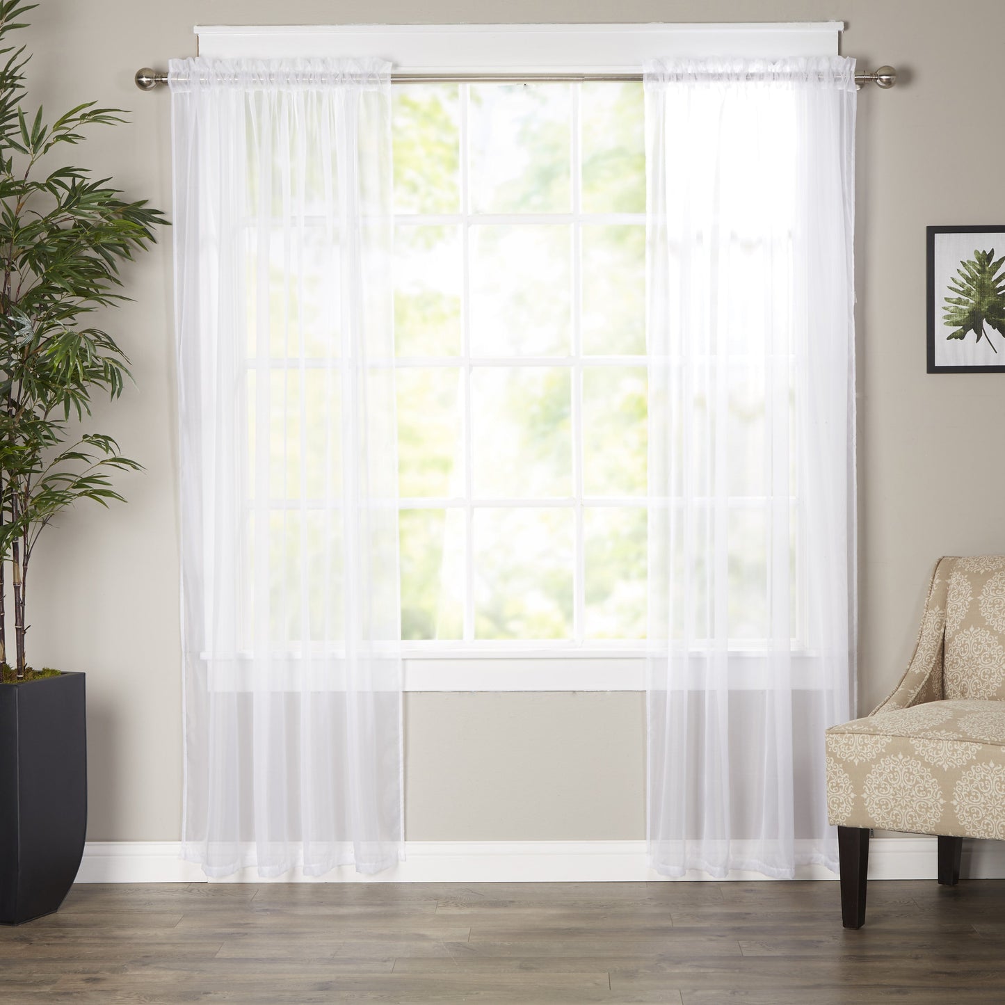 Mocassi 2-Piece Derin Sheer Panel with 2 inch Rod Pocket 60" width X 84" Length