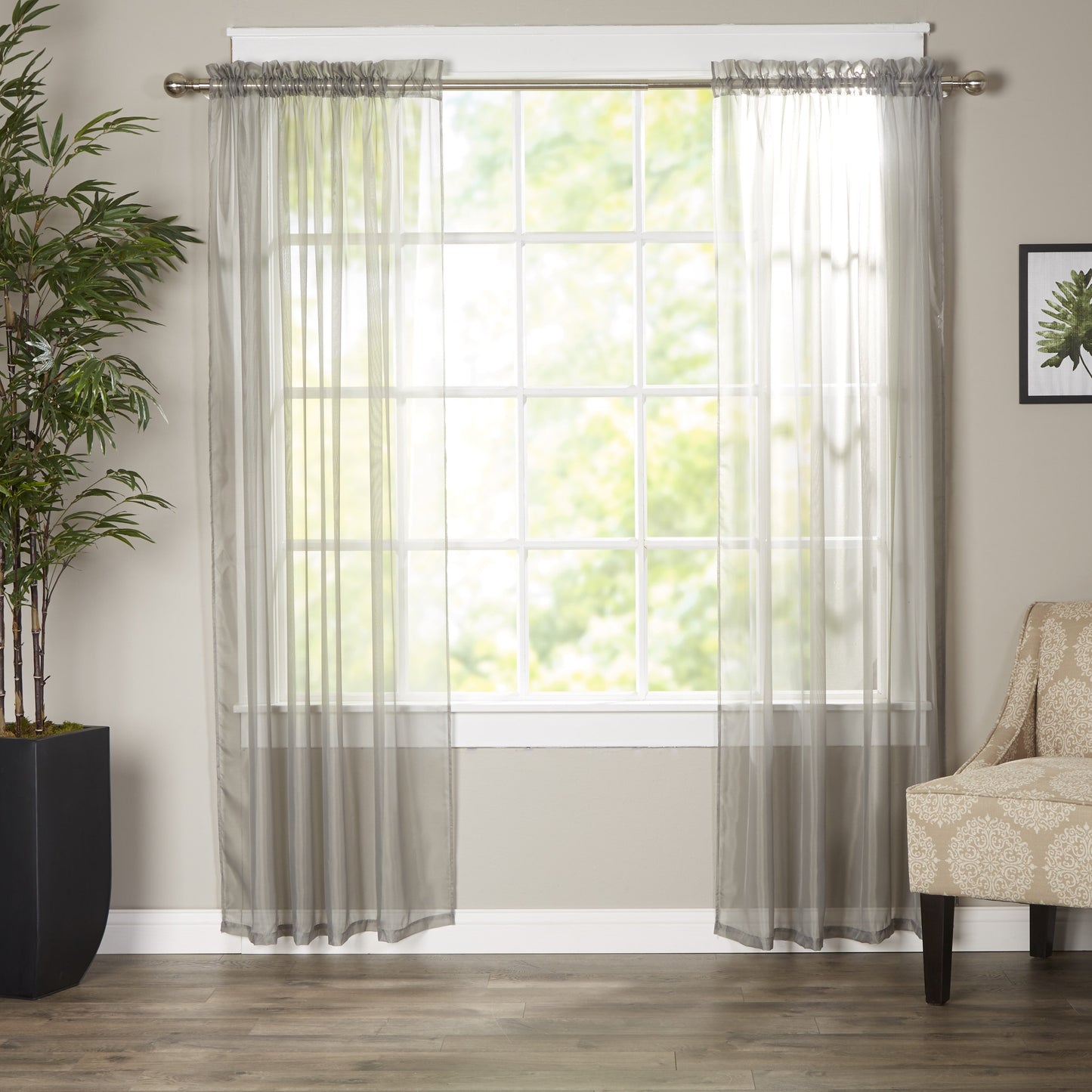 Mocassi 2-Piece Derin Sheer Panel with 2 inch Rod Pocket 60" width X 84" Length