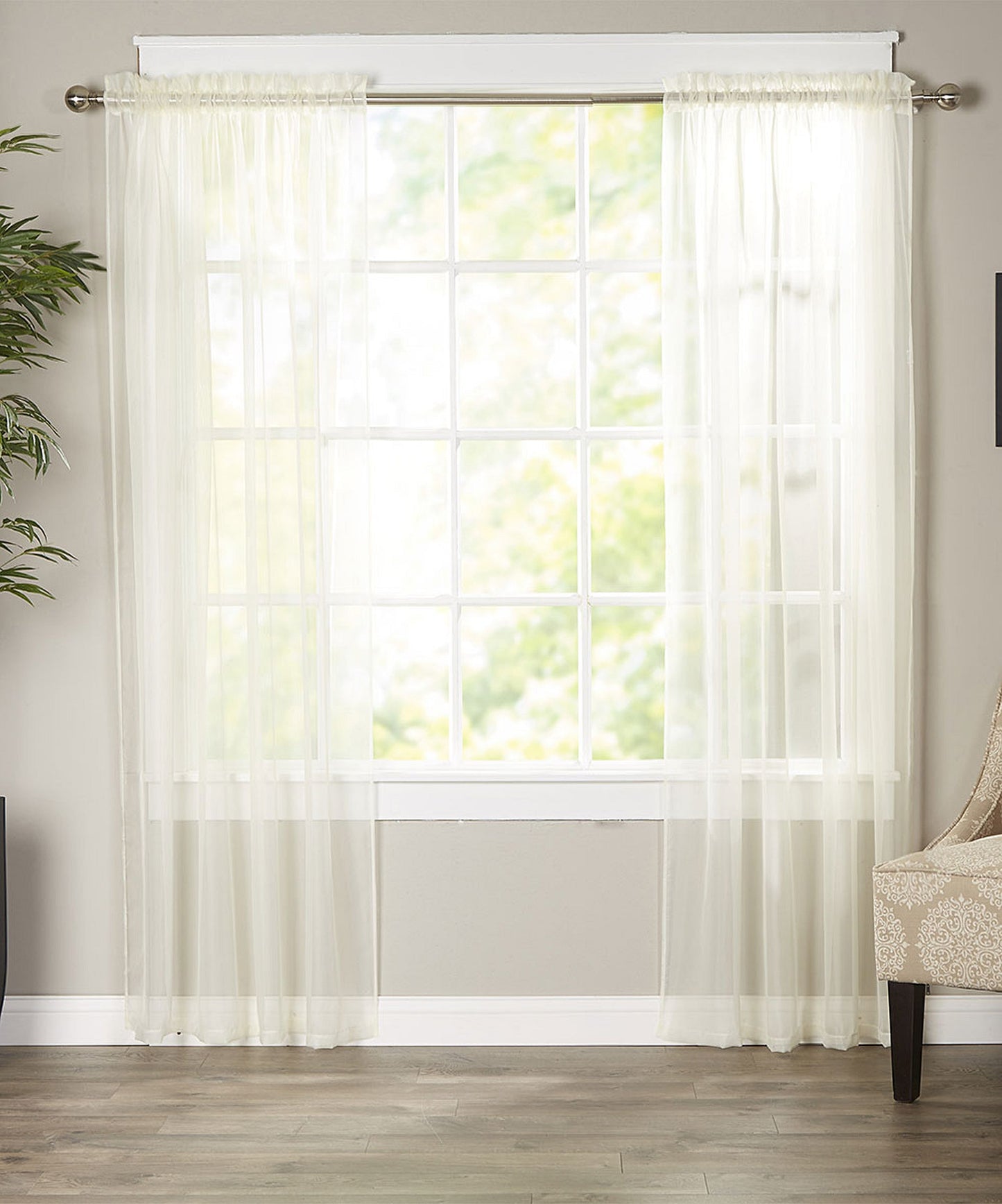 Mocassi 2-Piece Derin Sheer Panel with 2 inch Rod Pocket 60" width X 84" Length