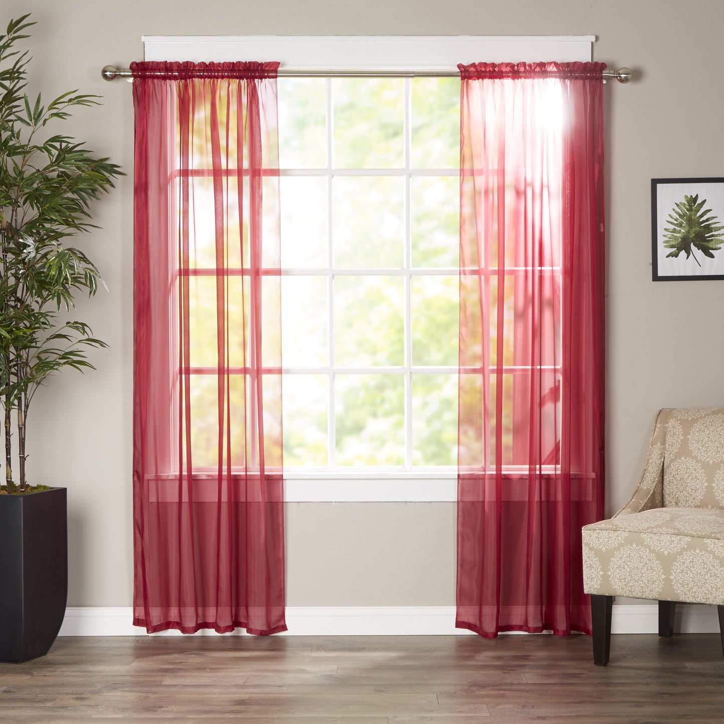 Mocassi 2-Piece Derin Sheer Panel with 2 inch Rod Pocket 60" width X 84" Length