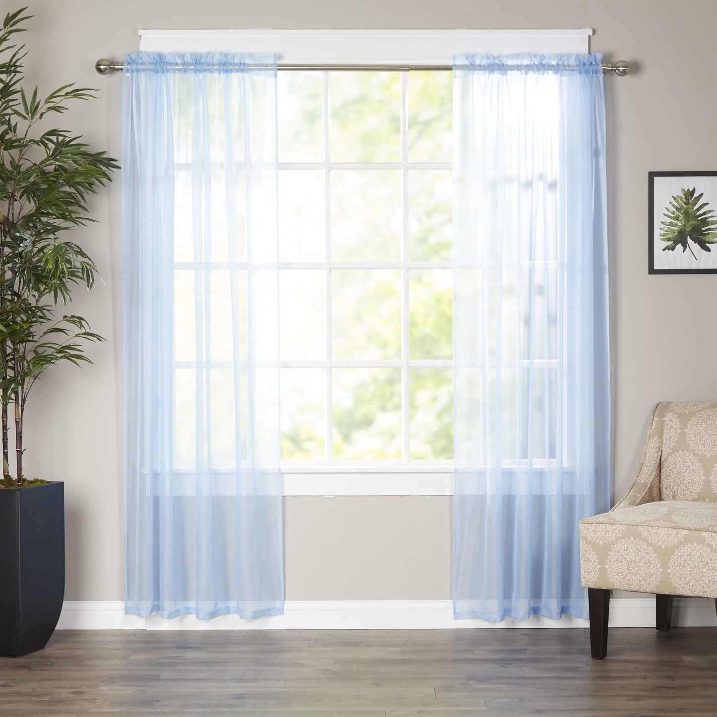 Mocassi 2-Piece Derin Sheer Panel with 2 inch Rod Pocket 60" width X 84" Length