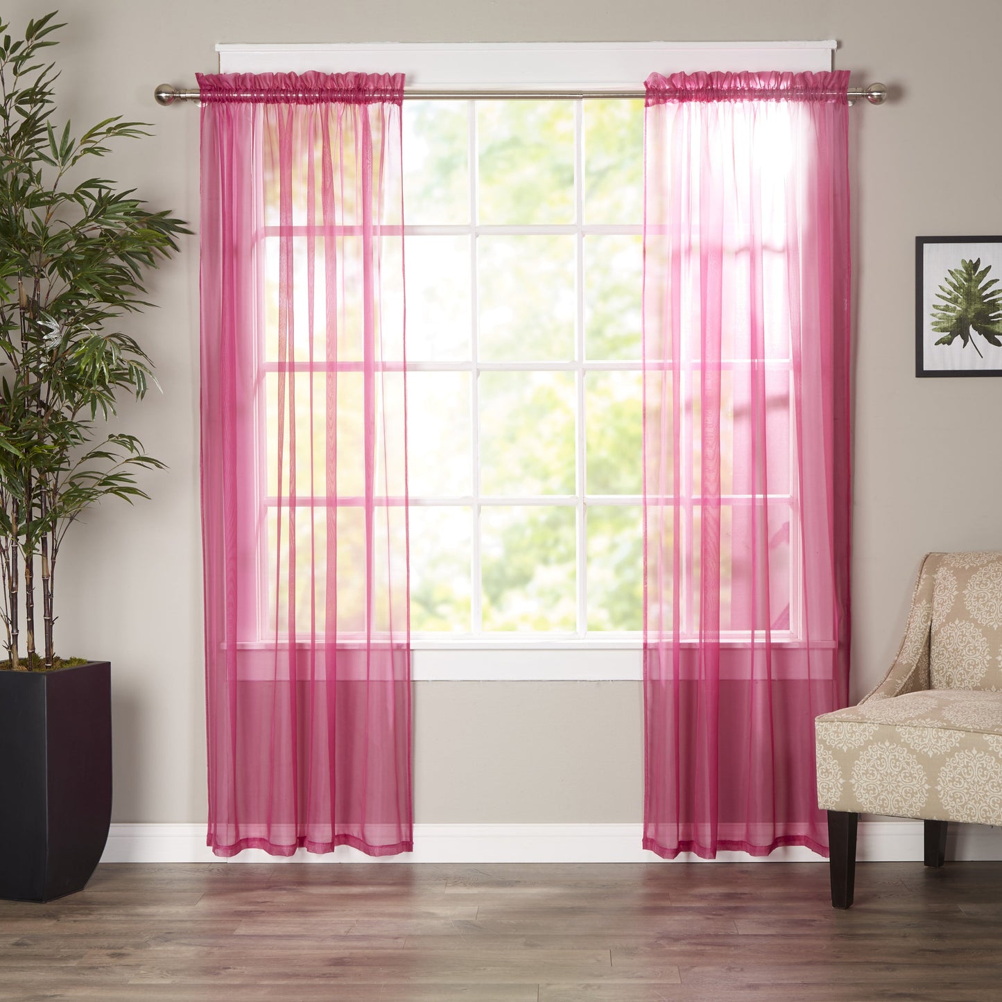 Mocassi 2-Piece Derin Sheer Panel with 2 inch Rod Pocket 60" width X 84" Length