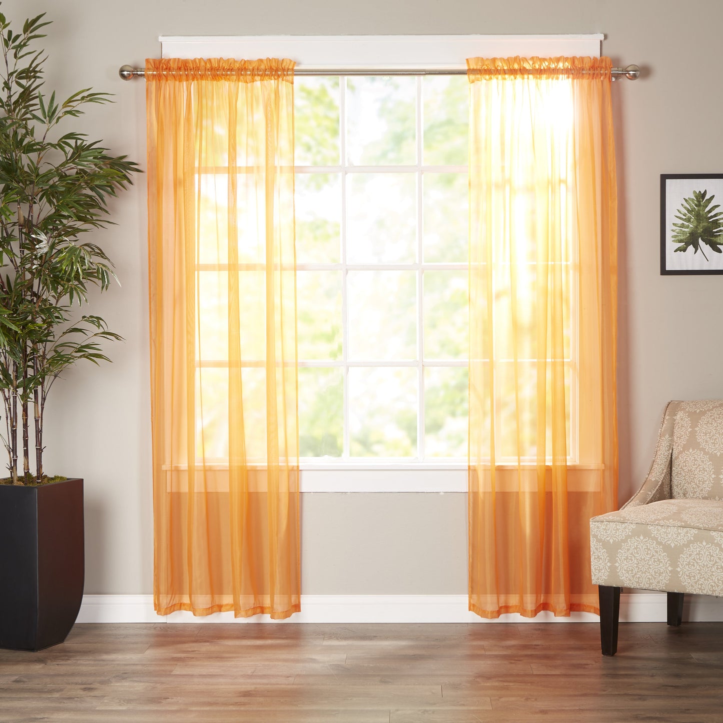Mocassi 2-Piece Derin Sheer Panel with 2 inch Rod Pocket 60" width X 84" Length