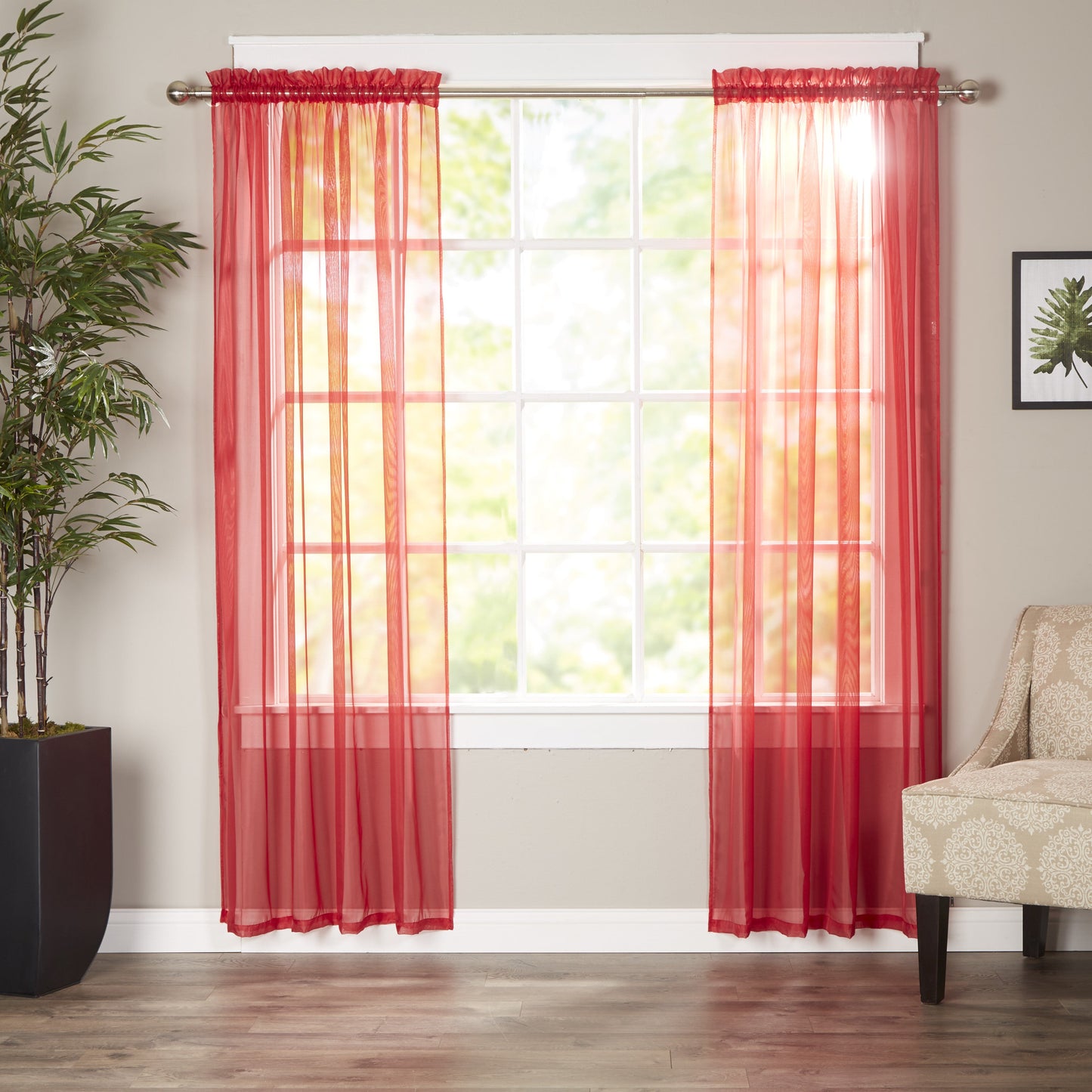 Mocassi 2-Piece Derin Sheer Panel with 2 inch Rod Pocket 60" width X 84" Length