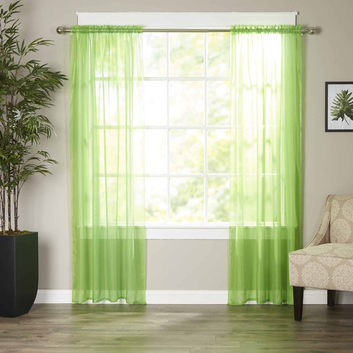Mocassi 2-Piece Derin Sheer Panel with 2 inch Rod Pocket 60" width X 84" Length