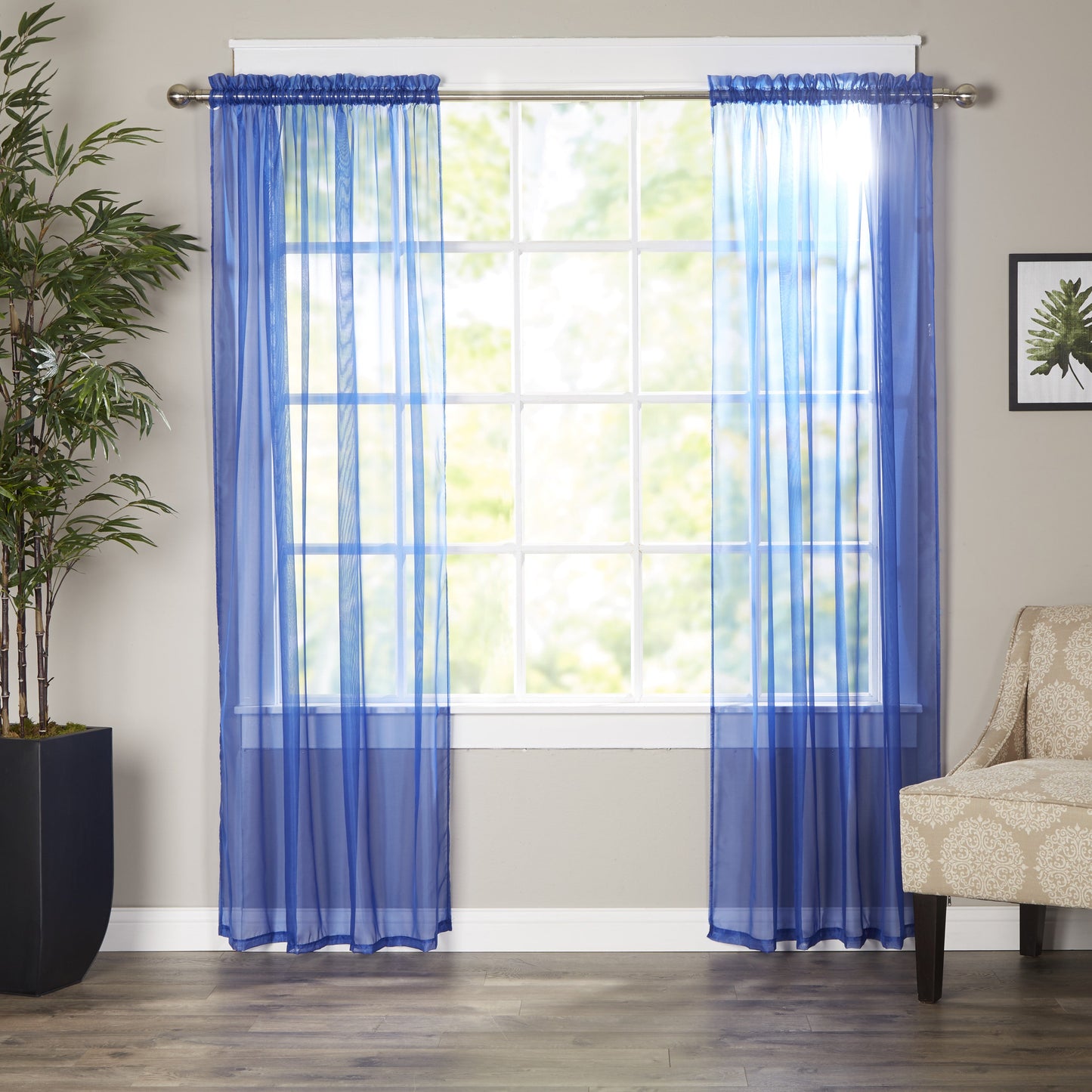 Mocassi 2-Piece Derin Sheer Panel with 2 inch Rod Pocket 60" width X 84" Length