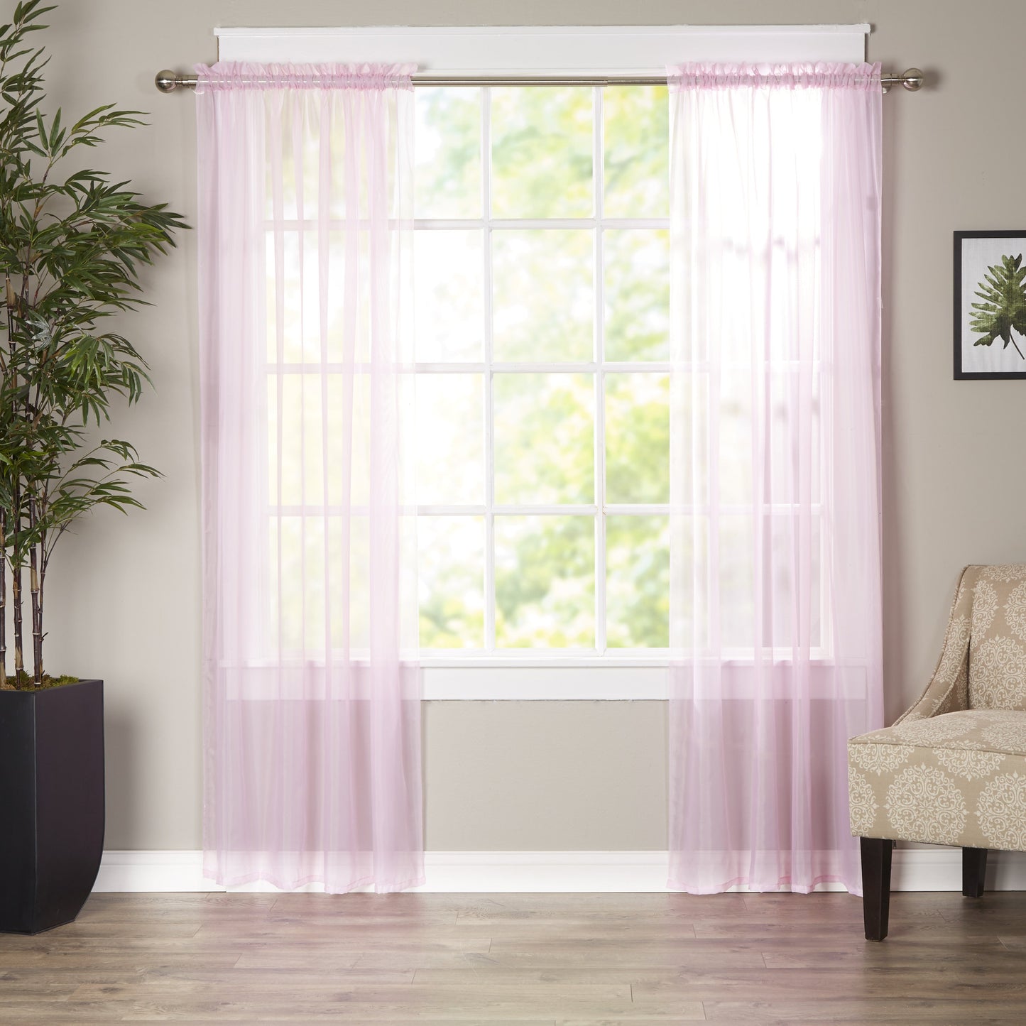 Mocassi 2-Piece Derin Sheer Panel with 2 inch Rod Pocket 60" width X 84" Length