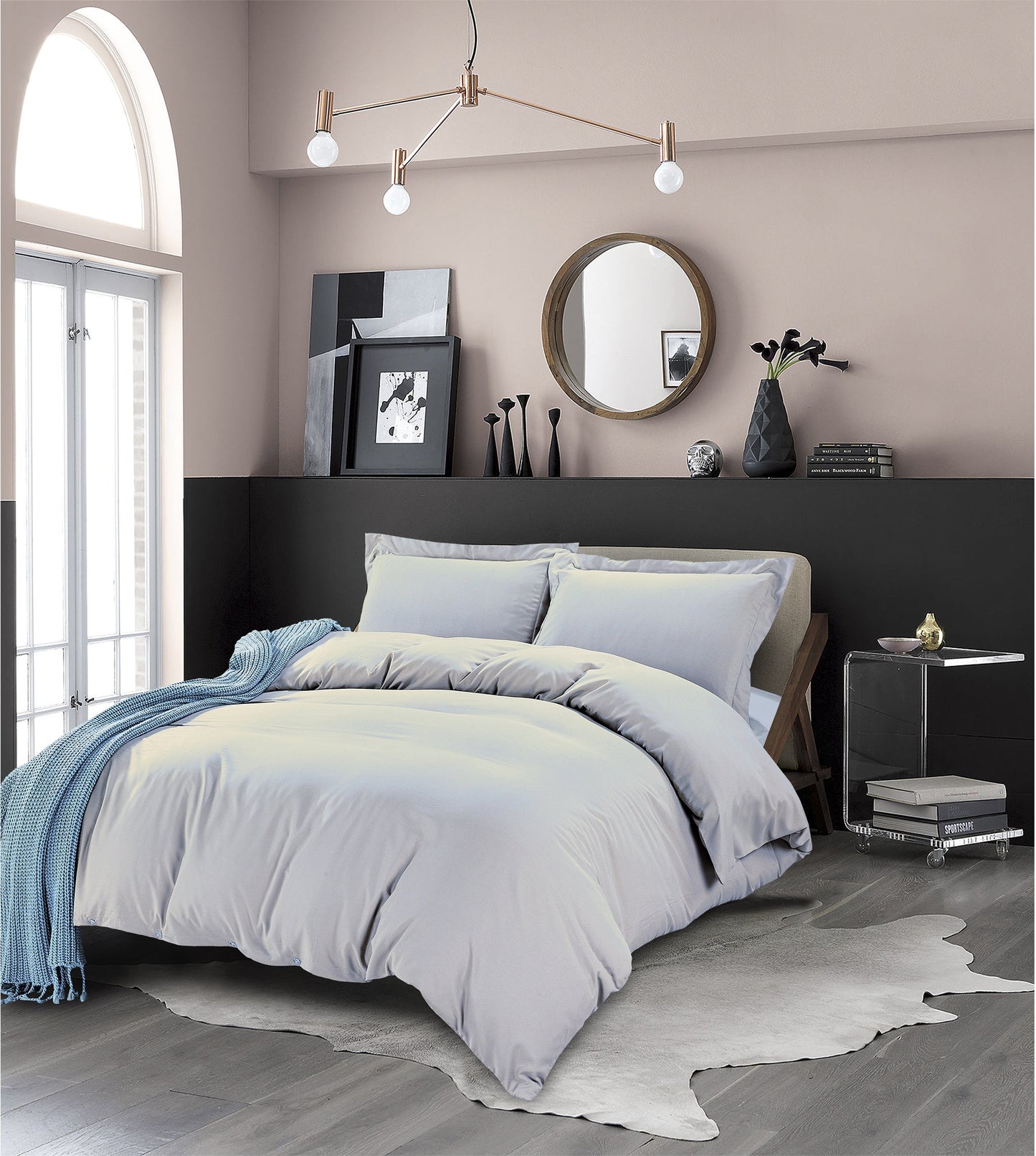 Mocassi 3-Piece Solid Duvet  Cover Set 1500 Series Luxurious