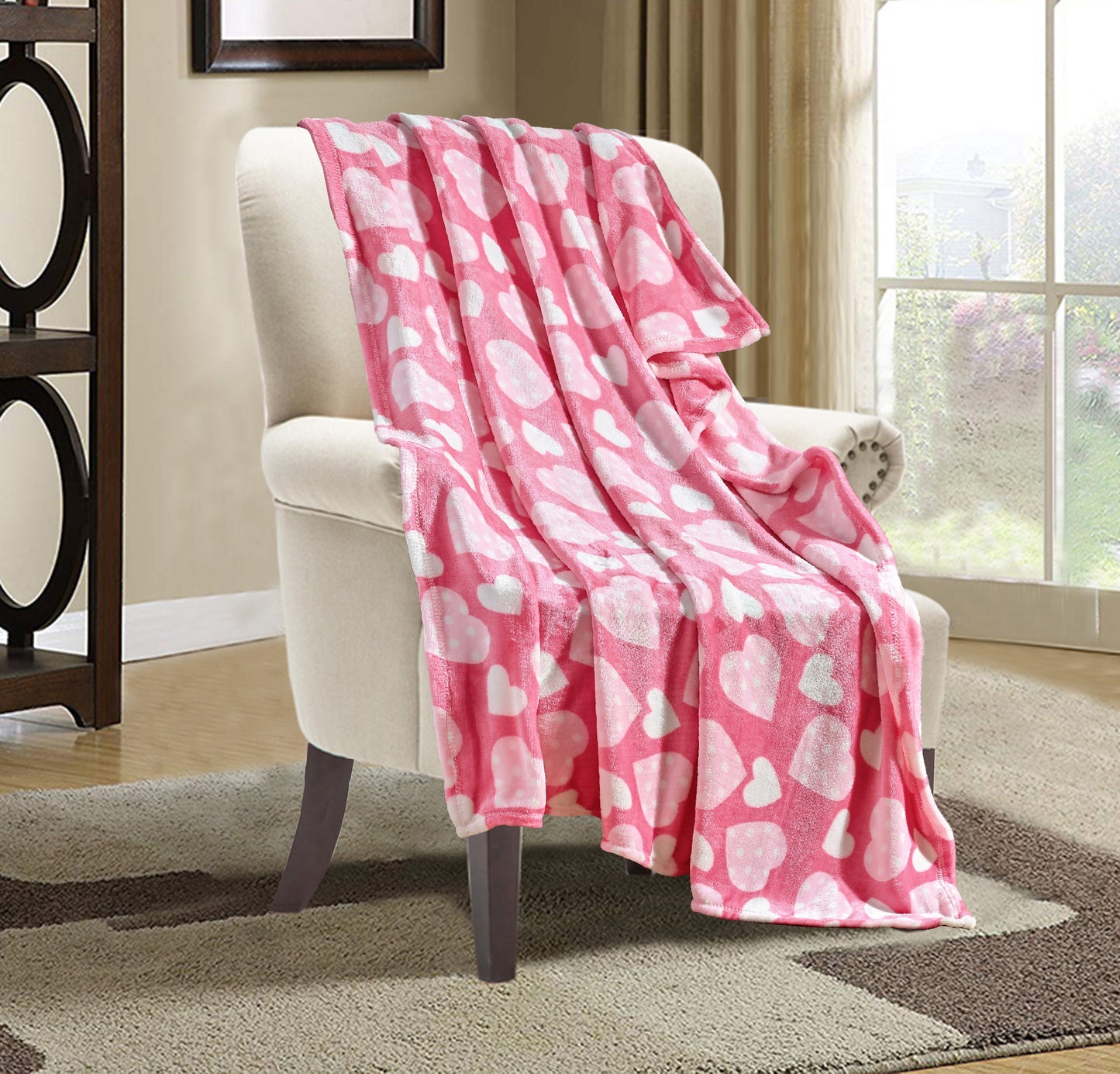 Mocassi Valentine's Day 50" x 60" Throw - Love Theme Flannel Fleece Throw Blanket