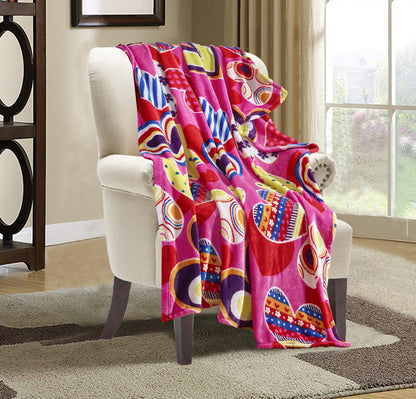 Mocassi Valentine's Day 50" x 60" Throw - Love Theme Flannel Fleece Throw Blanket