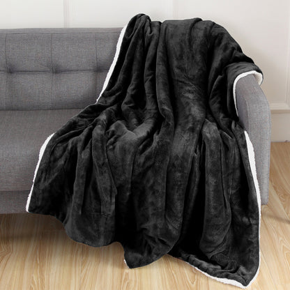 Mocassi Reversible Sherpa Throw 50" x 60" - Sherpa Back Throw Blanket