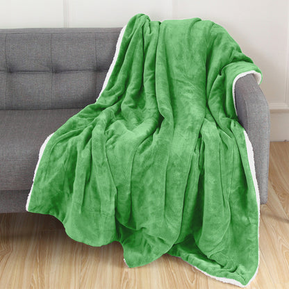 Mocassi Reversible Sherpa Throw 50" x 60" - Sherpa Back Throw Blanket