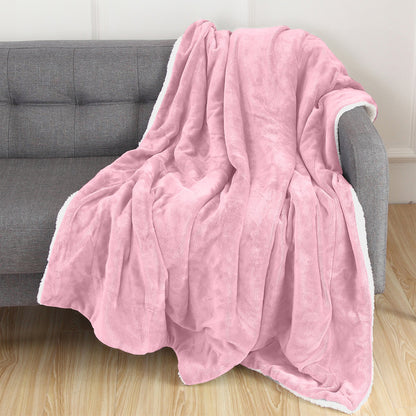 Mocassi Reversible Sherpa Throw 50" x 60" - Sherpa Back Throw Blanket