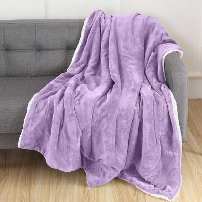 Mocassi Reversible Sherpa Throw 50" x 60" - Sherpa Back Throw Blanket