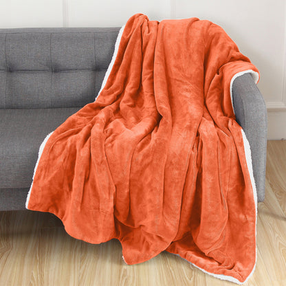 Mocassi Reversible Sherpa Throw 50" x 60" - Sherpa Back Throw Blanket