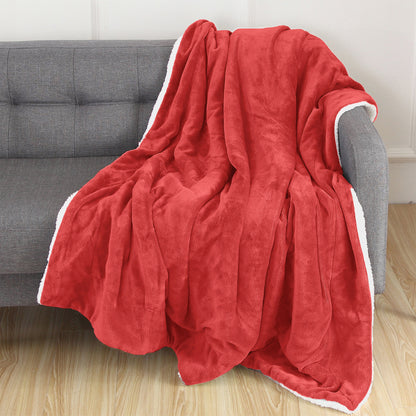 Mocassi Reversible Sherpa Throw 50" x 60" - Sherpa Back Throw Blanket