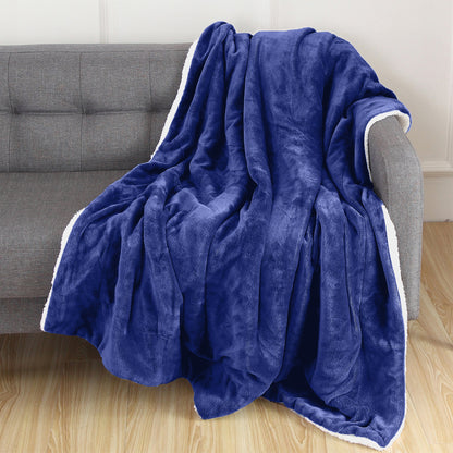 Mocassi Reversible Sherpa Throw 50" x 60" - Sherpa Back Throw Blanket