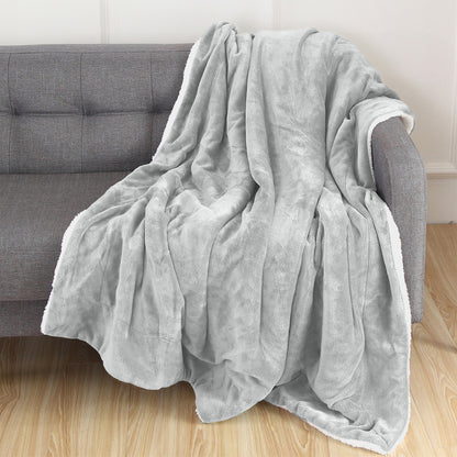 Mocassi Reversible Sherpa Throw 50" x 60" - Sherpa Back Throw Blanket