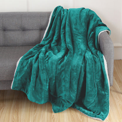 Mocassi Reversible Sherpa Throw 50" x 60" - Sherpa Back Throw Blanket