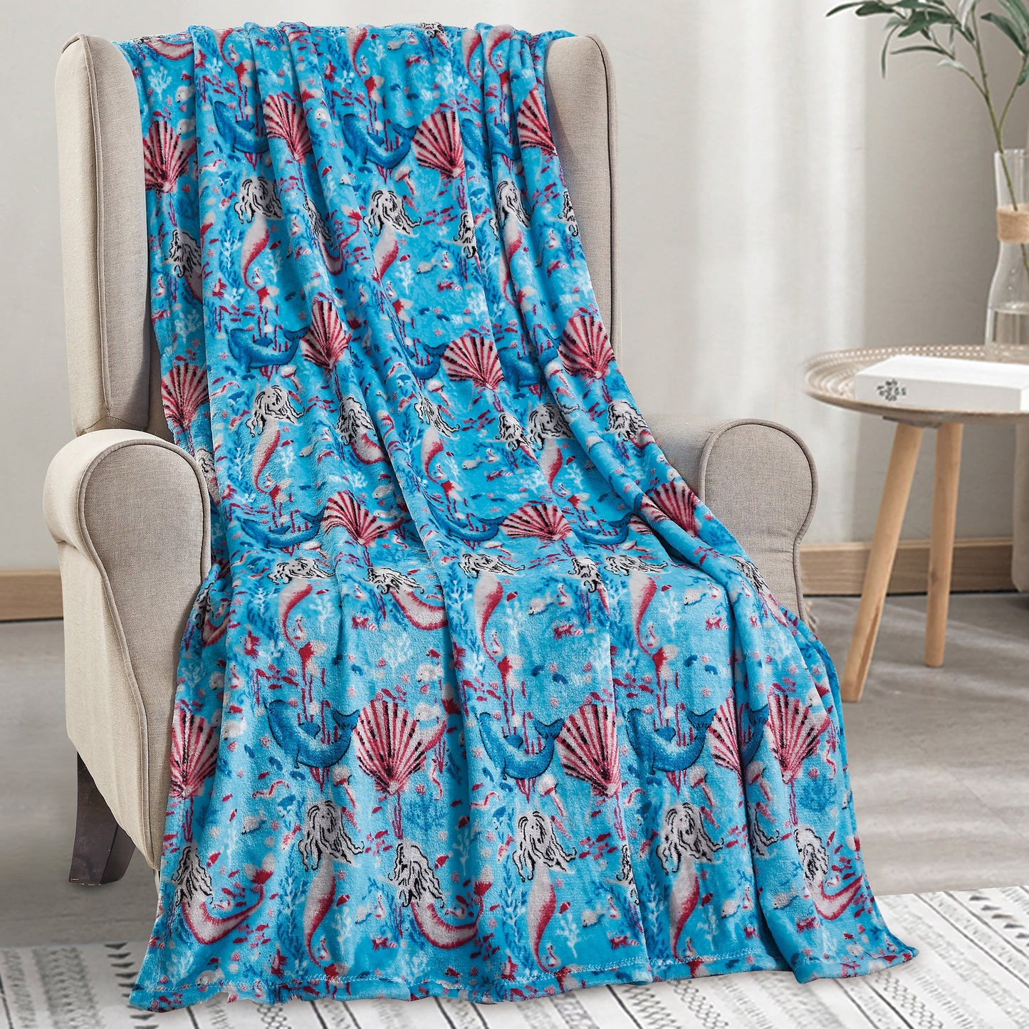 Mocassi Ultra Soft Lightweight Printed Throw Blanket - 50 x 60 inches