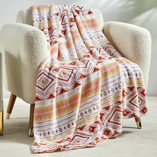 Mocassi Ultra Soft Lightweight Printed Throw Blanket - 50 x 60 inches