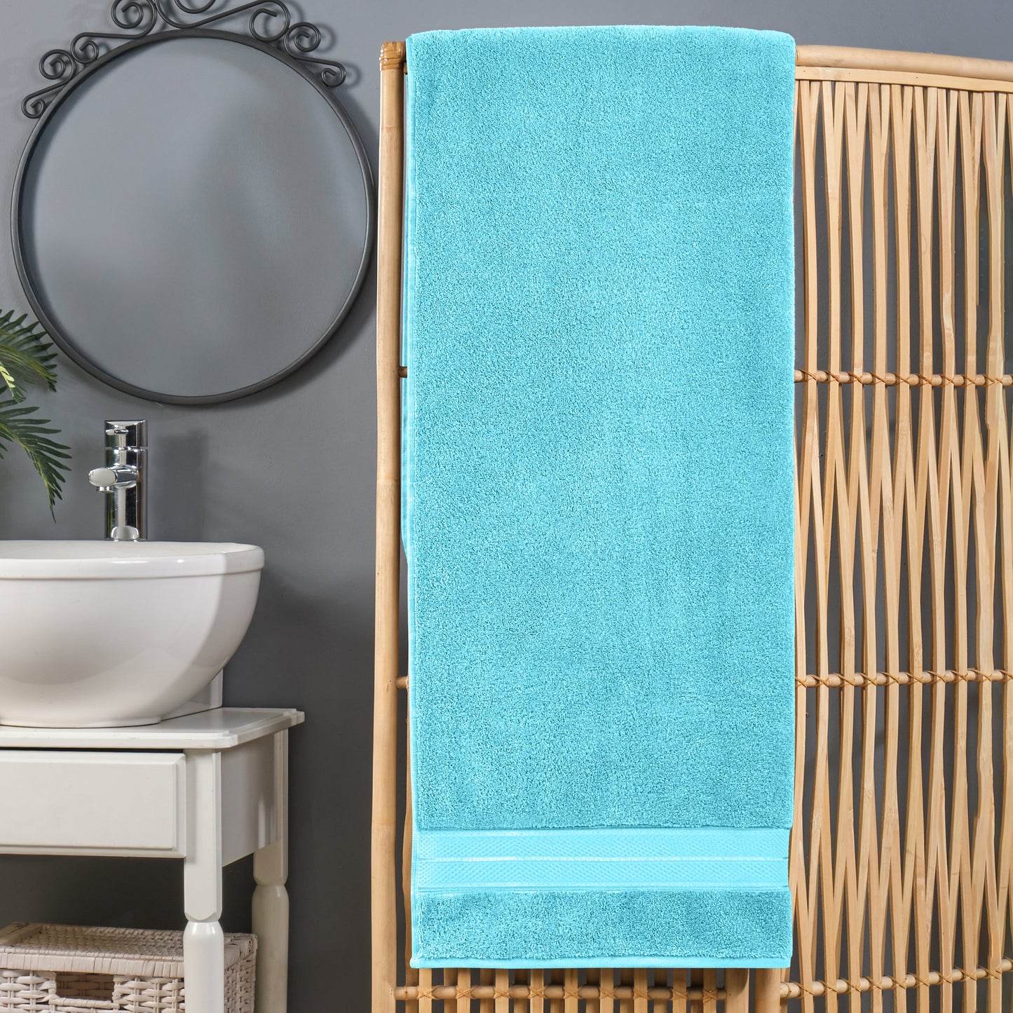 Mocassi 1-Piece Premium Turkish Cotton Three Line Popcorn Oversized Bath Sheet Towel 40 x 80 Inch