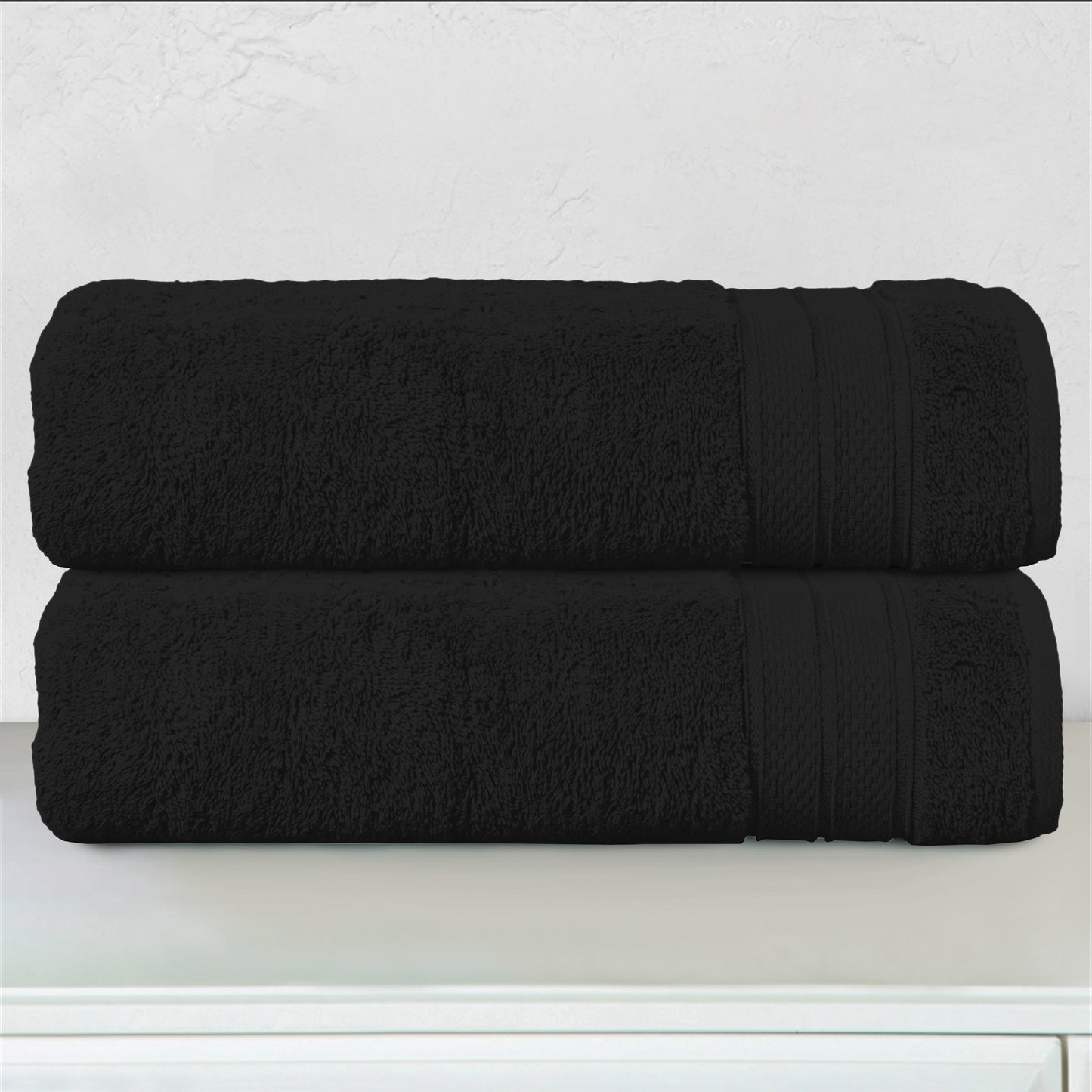 Mocassi 2-Piece Turkish Cotton Three Line Popcorn Bath Towel Set, 27 x 54 inch