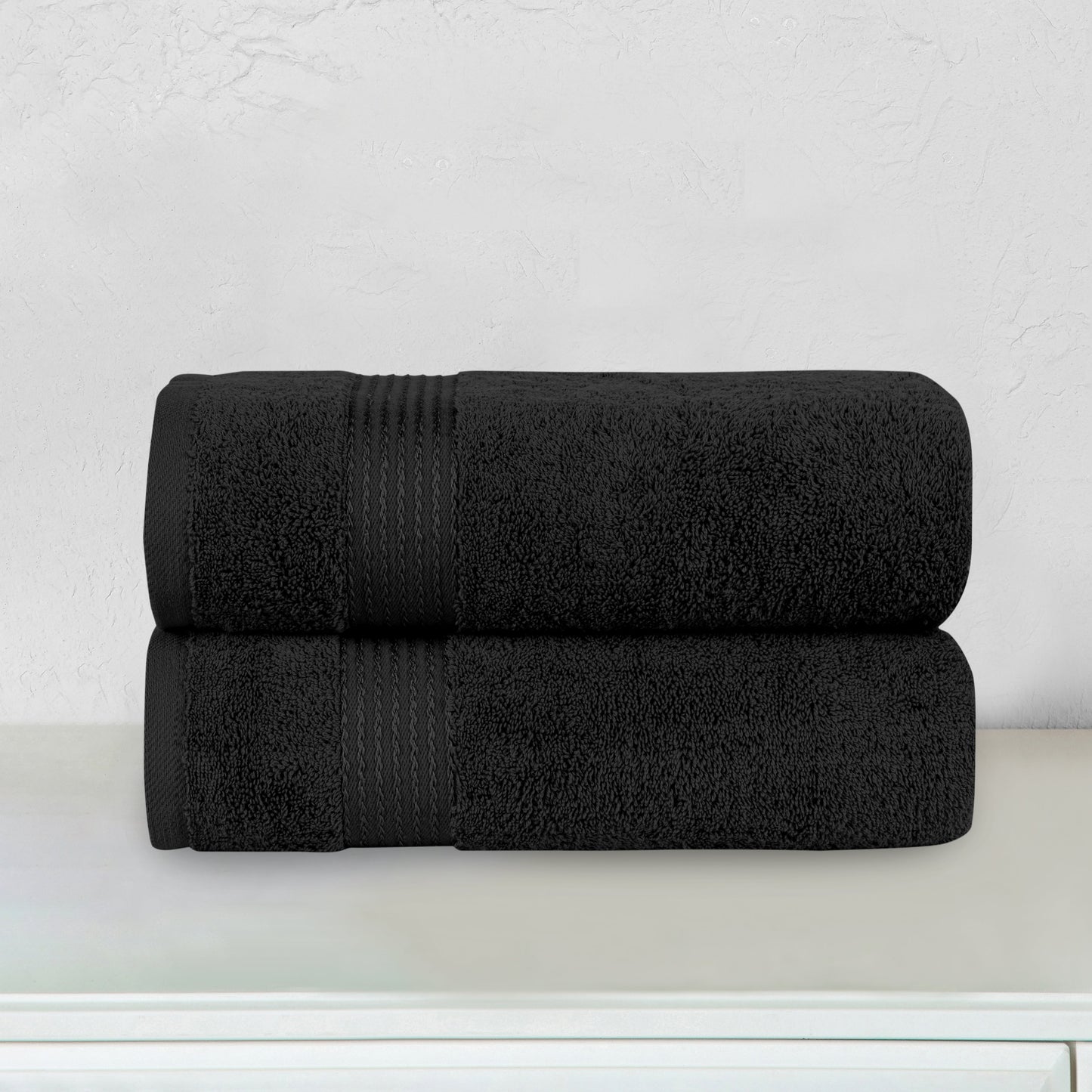 Mocassi 2 Pack Premium Turkish Cotton Bath Towel Set, 27 x 54 inch
