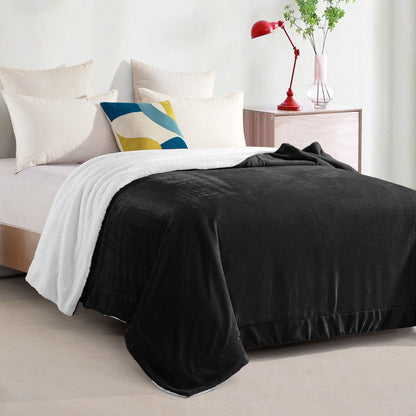 Mocassi Reversible Sherpa Throw 50" x 60" - Sherpa Back Throw Blanket